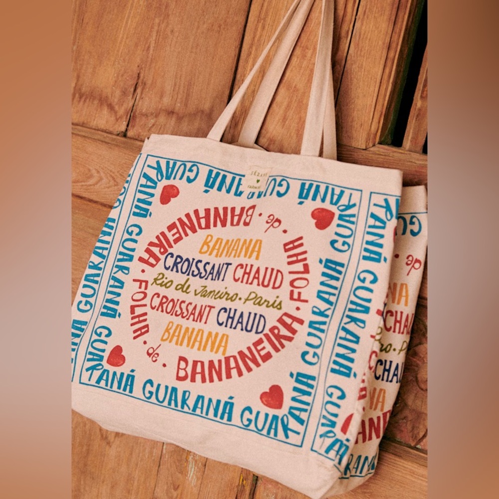 Maxi Tote bag - Sezane x FARM Rio - Multi Beige - Recycled cotton